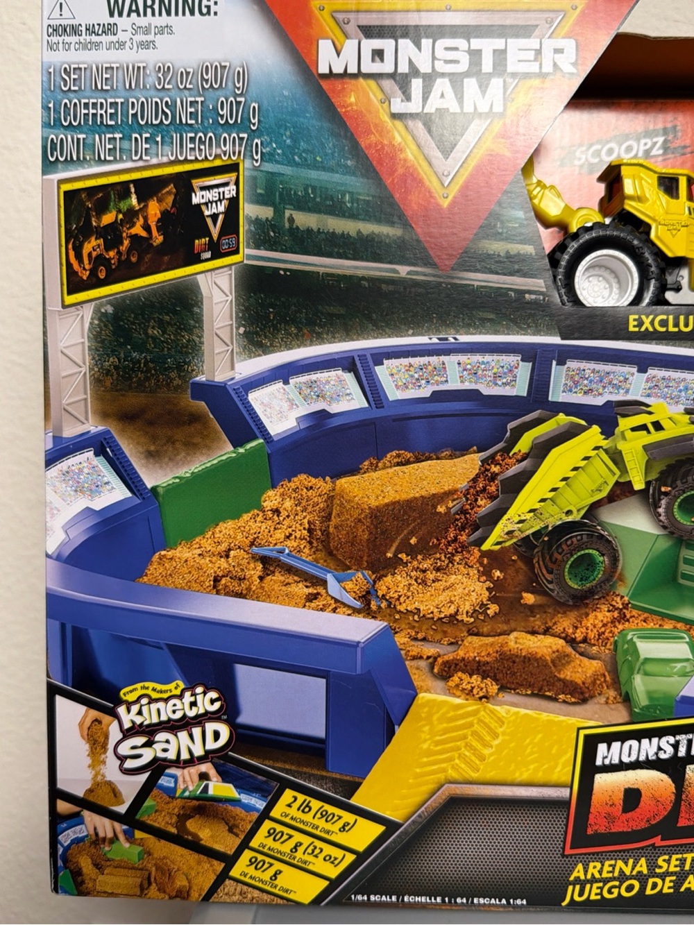 Monster Jam Monster Trucks Monster Dirt Arena Set Scoopz & Axel Dirt Squad NEW - Picture 3 of 6